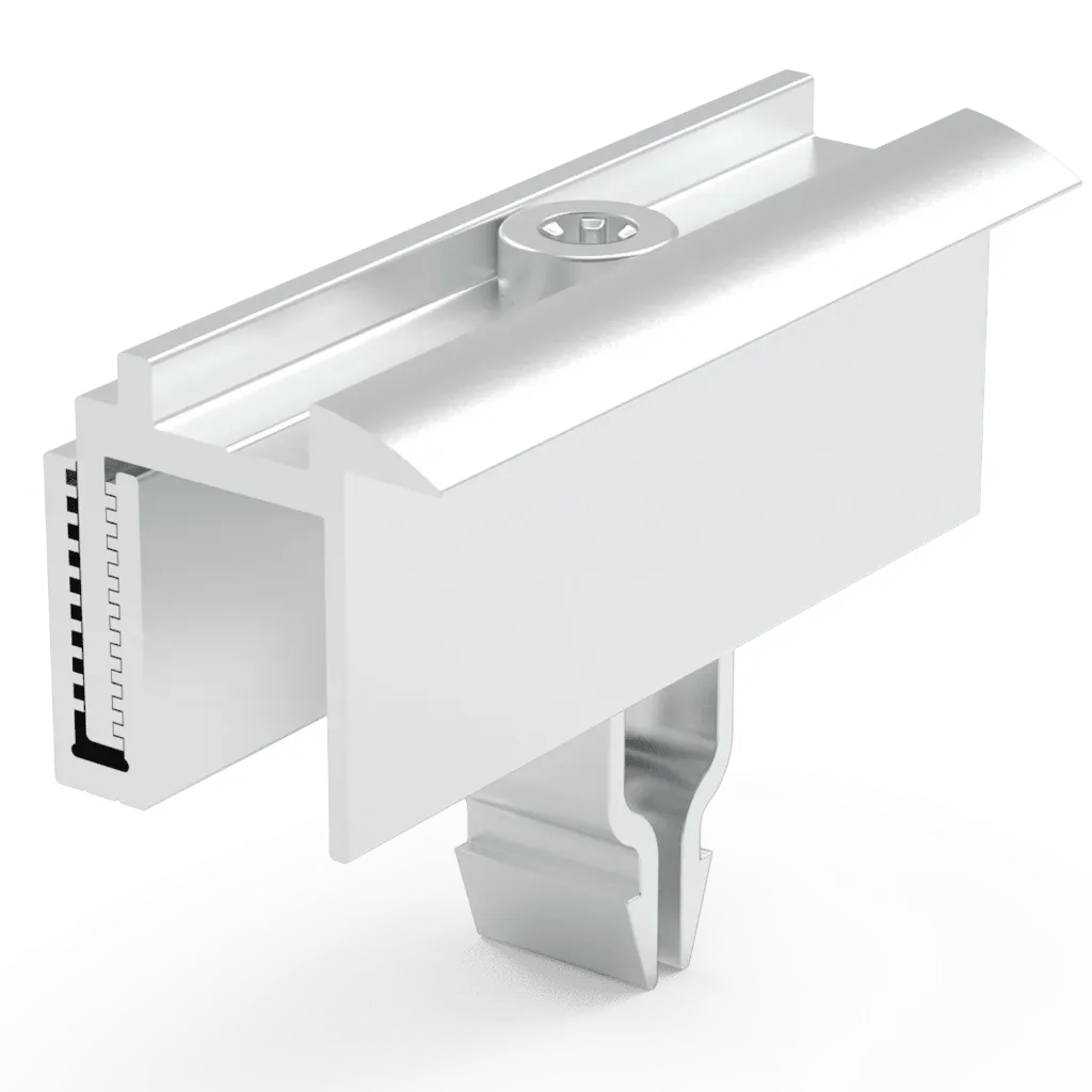 [1HME32KK034] click end clamp (alu, grounding, 30-40mm)