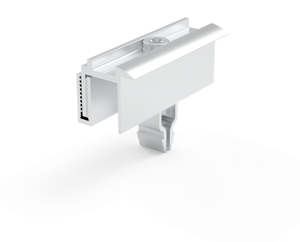 [1HME32KK034] click end clamp (alu, grounding, 30-40mm)